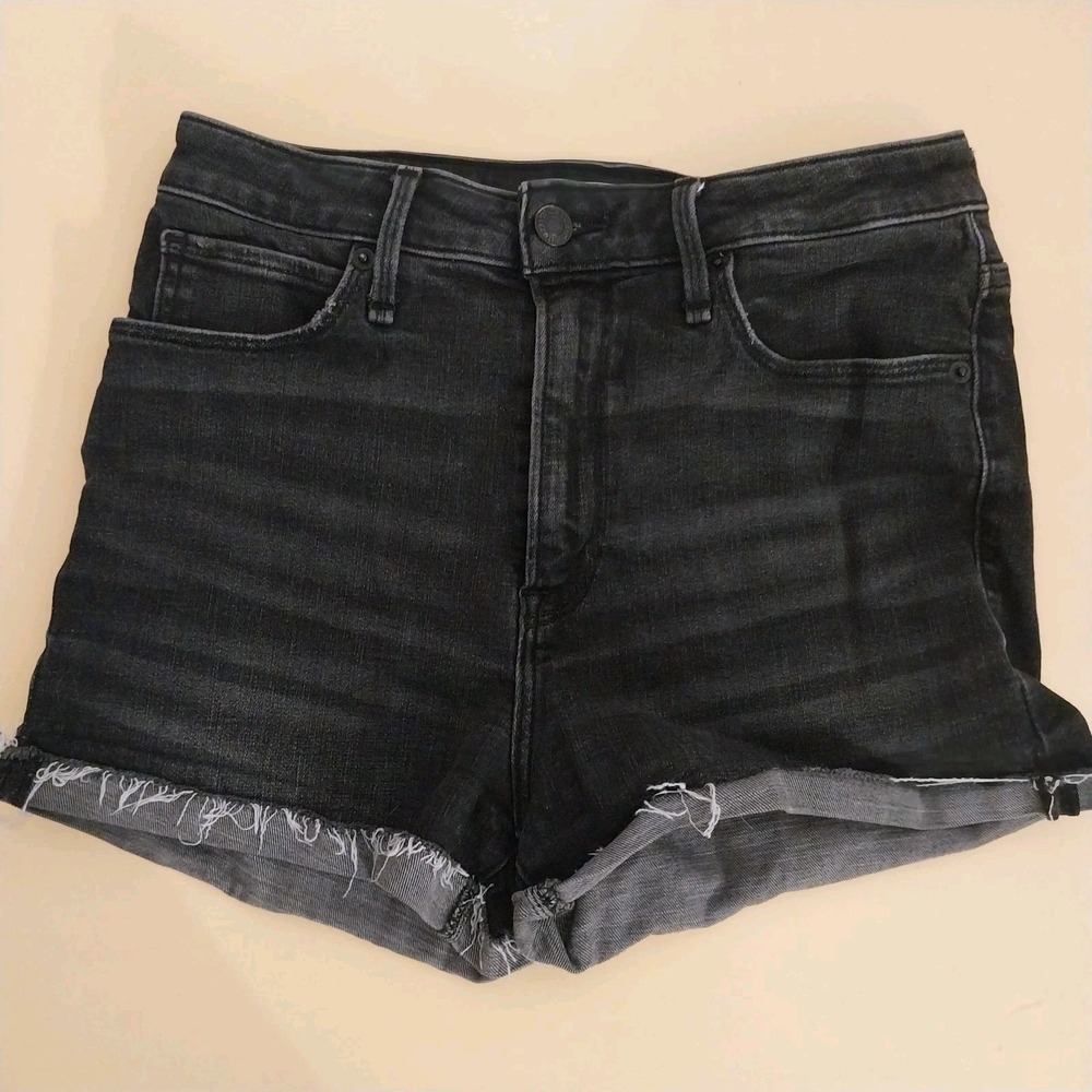 Abercrombie A&F Simone High-Rise Denim Jean Short Size 4  Black